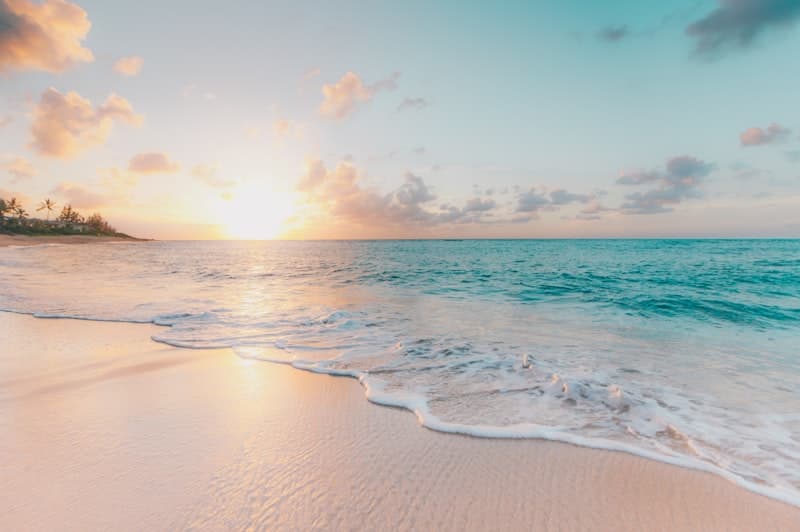 Tropical beach sunset