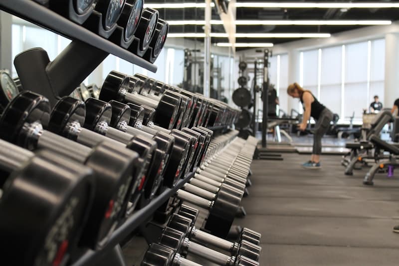 Person working out at a gym